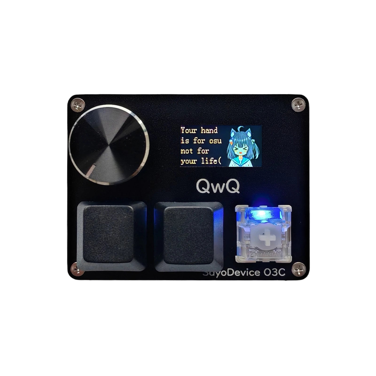 Gateron KS-20 White Switches SayoDevice OSU O3C Rapid Trigger Magnetic Switches Keyboard With Knob Screen Copy Paste Shotcut