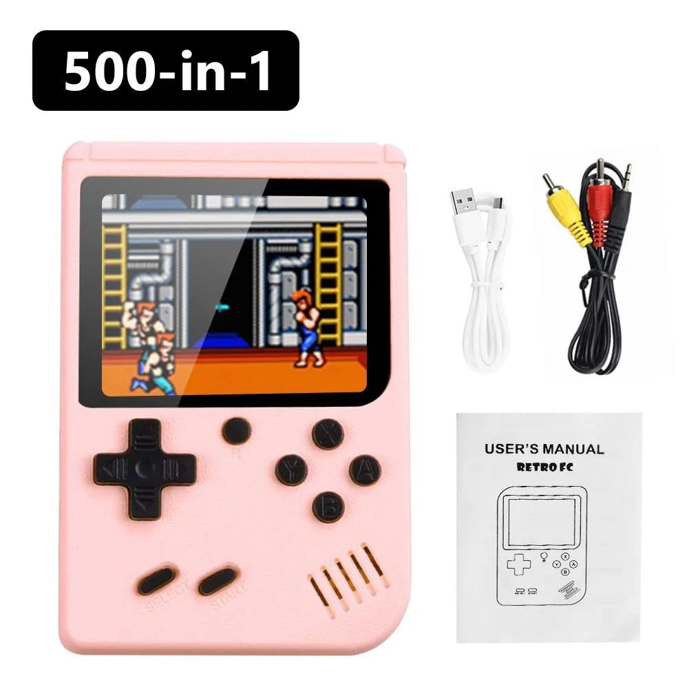 500 Games In One Portable Mini Electronic Video Game Player Kids Electronic Game Toy For Children Handheld Game Console Adjustab