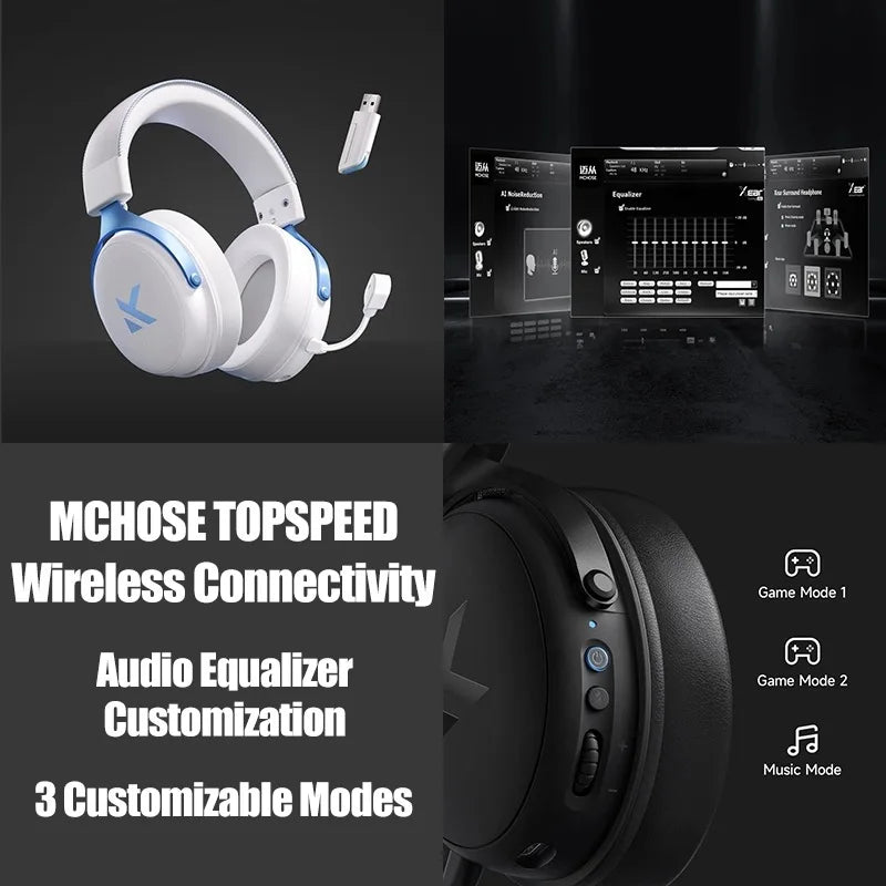 MCHOSE V9 pro E-Sports Headset with Microphone Tri-Mode Wireless 7.1 Channel Surround