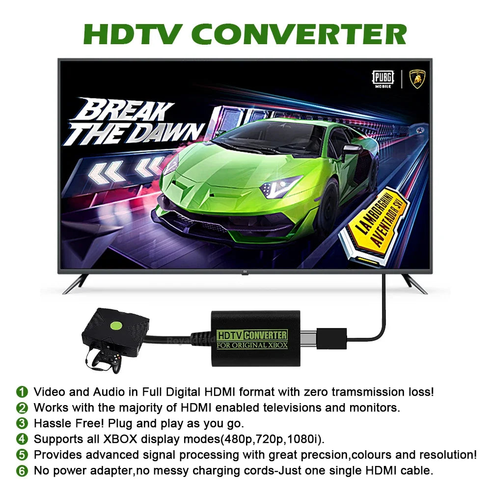 HDTV Projector TV Monitor Converter For Xbox To HDMI-compatible Converter Digital Video Audio Adapter For XBOX 1080P 720P 480P