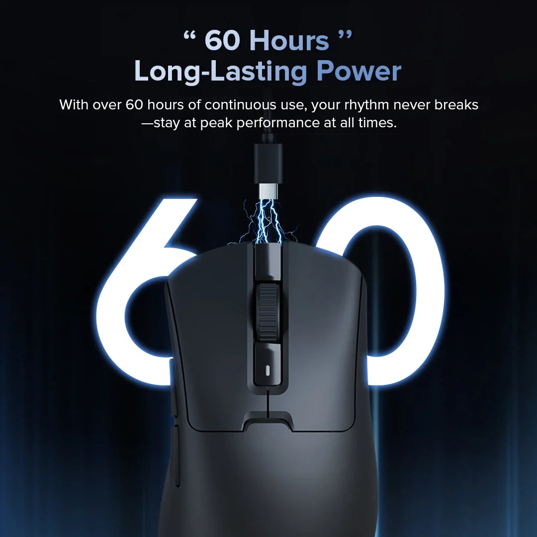 Delux M900 SE Wireless Gaming Mouse Ergonomic Mice PAW3311 12000DPI Lightweight 63g for Right Big Hands PC Laptop Gamer