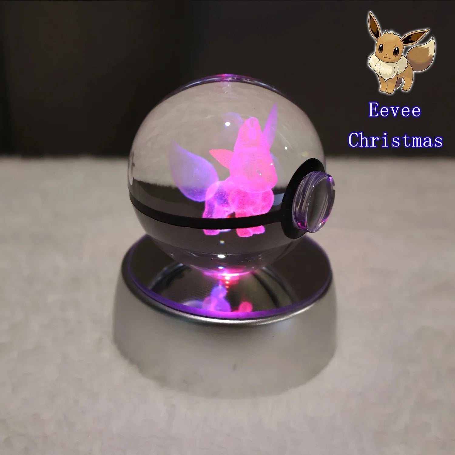 Pokemon 3D Crystal Ball Pikachu Gengar Mew Mewtwo Figurines Lamp