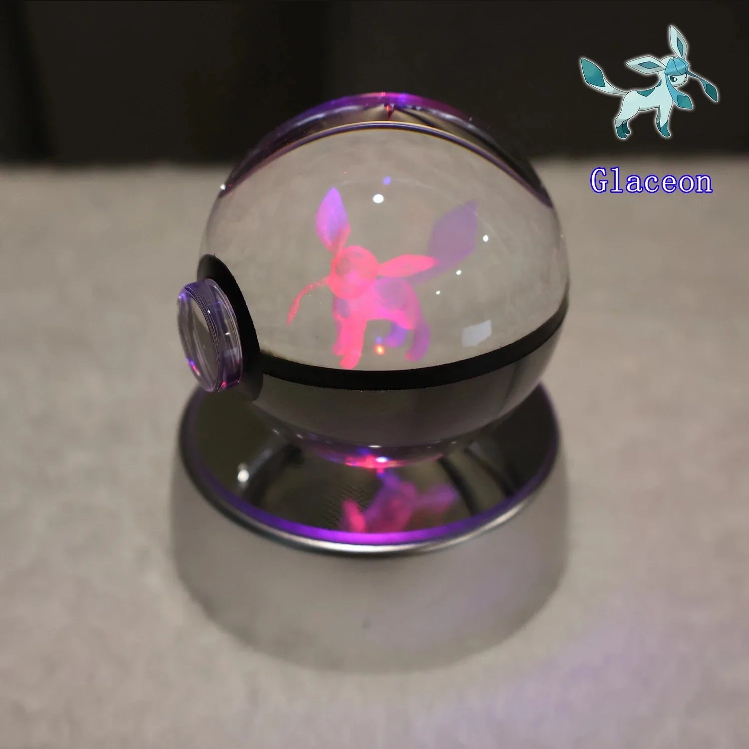 Pokemon 3D Crystal Ball Pikachu Gengar Mew Mewtwo Figurines Lamp