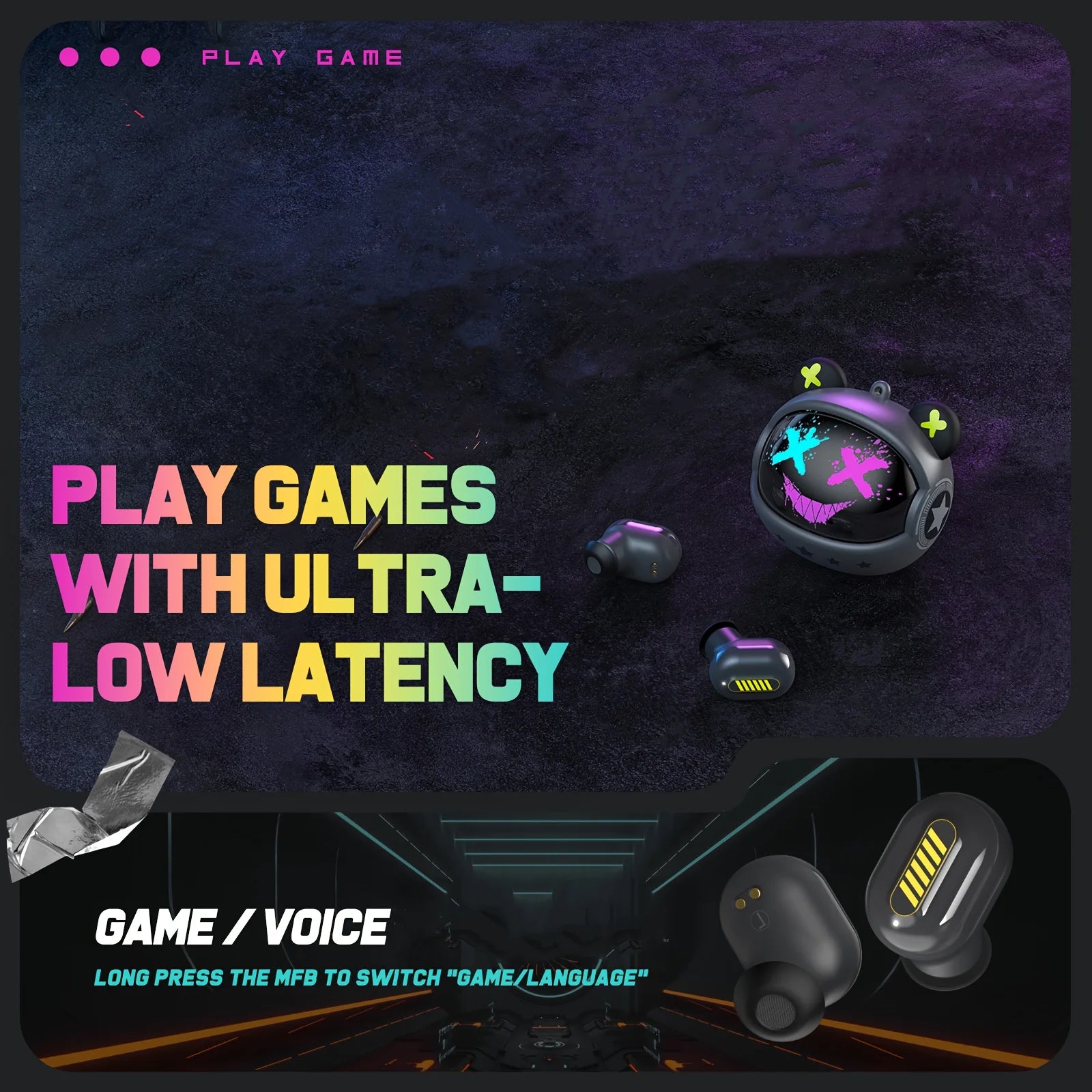 Onikuma T20 Tws Gaming Earbuds Wireless Headphone Support Bluetooth 5.3