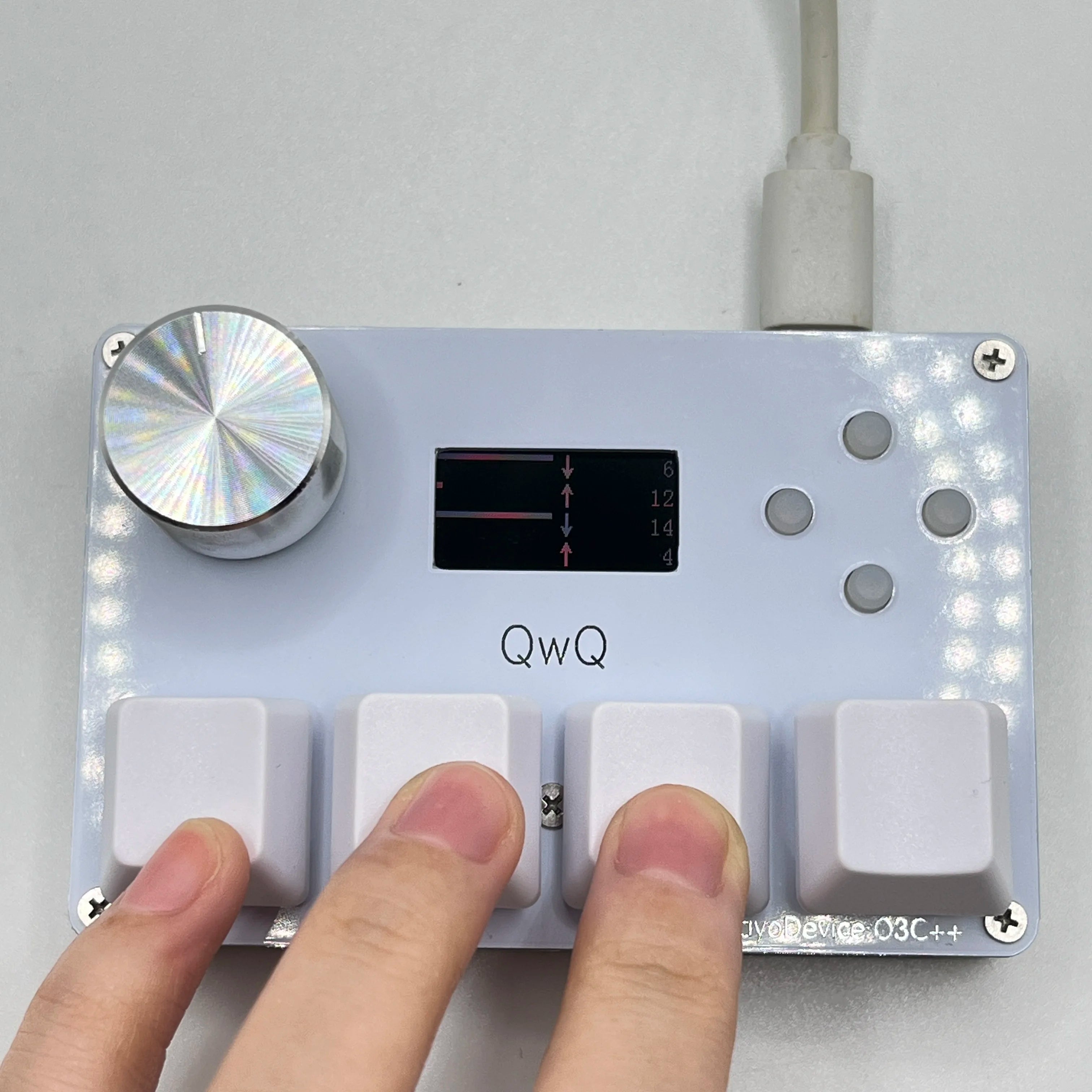 SayoDevice O3C++ OSU Rapid Trigger Magnetic Linear Gateron KS-20 White Switches Keyboard Knob Screen