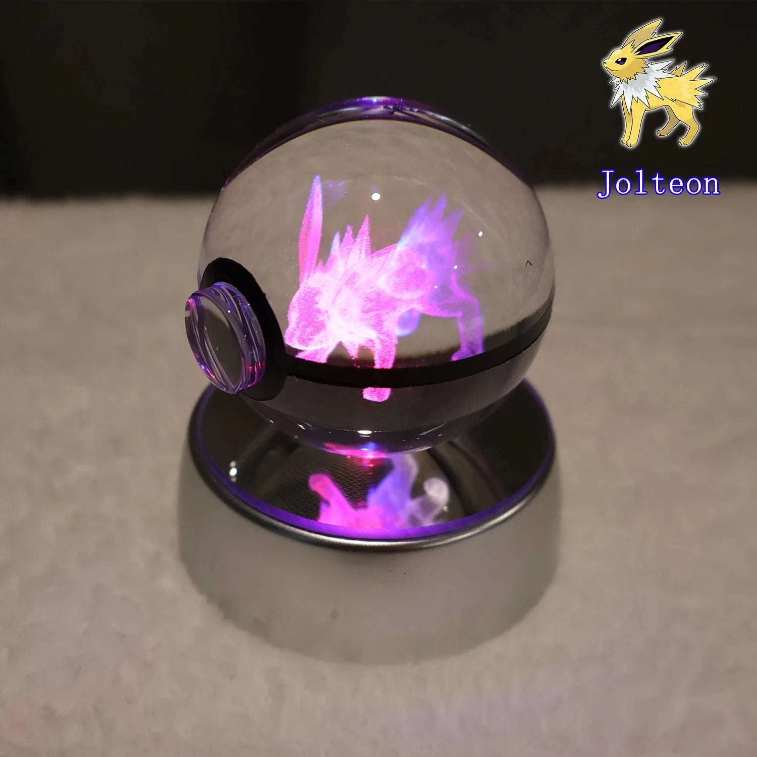 Pokemon 3D Crystal Ball Pikachu Gengar Mew Mewtwo Figurines Lamp
