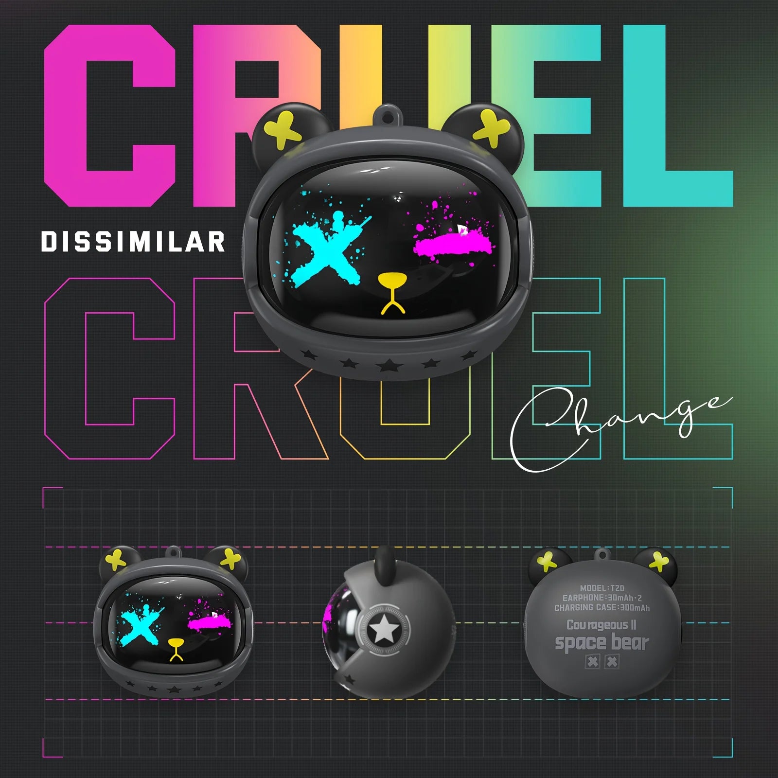 Onikuma T20 Tws Gaming Earbuds Wireless Headphone Support Bluetooth 5.3