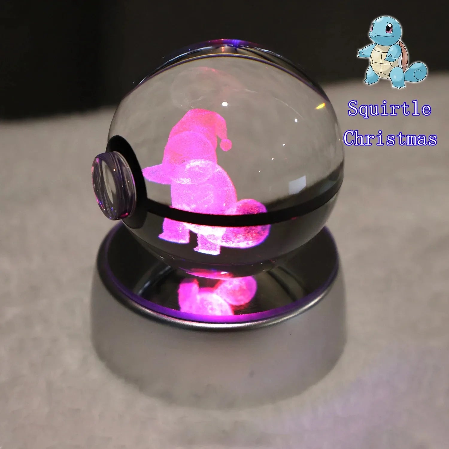 Pokemon 3D Crystal Ball Pikachu Gengar Mew Mewtwo Figurines Lamp