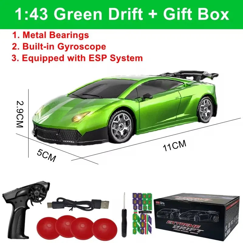 1/64 2.4G High speed Drift Rc Car 4WD Remote Control Car Four Wheel Drive Radio Controlled Mini RTR Racing Model Boy Toy Gift