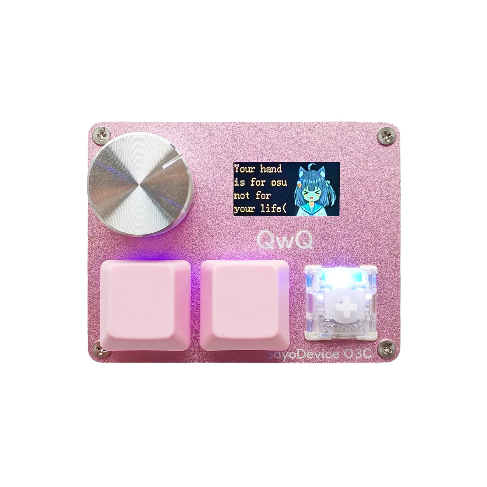 Gateron KS-20 White Switches SayoDevice OSU O3C Rapid Trigger Magnetic Switches Keyboard With Knob Screen Copy Paste Shotcut