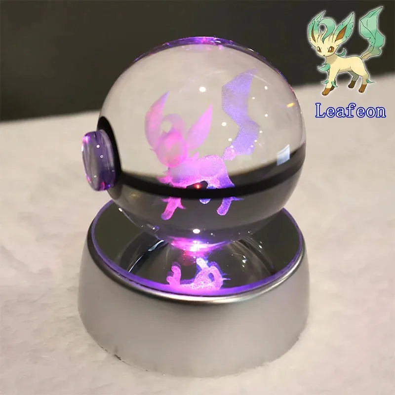 Pokemon 3D Crystal Ball Pikachu Gengar Mew Mewtwo Figurines Lamp