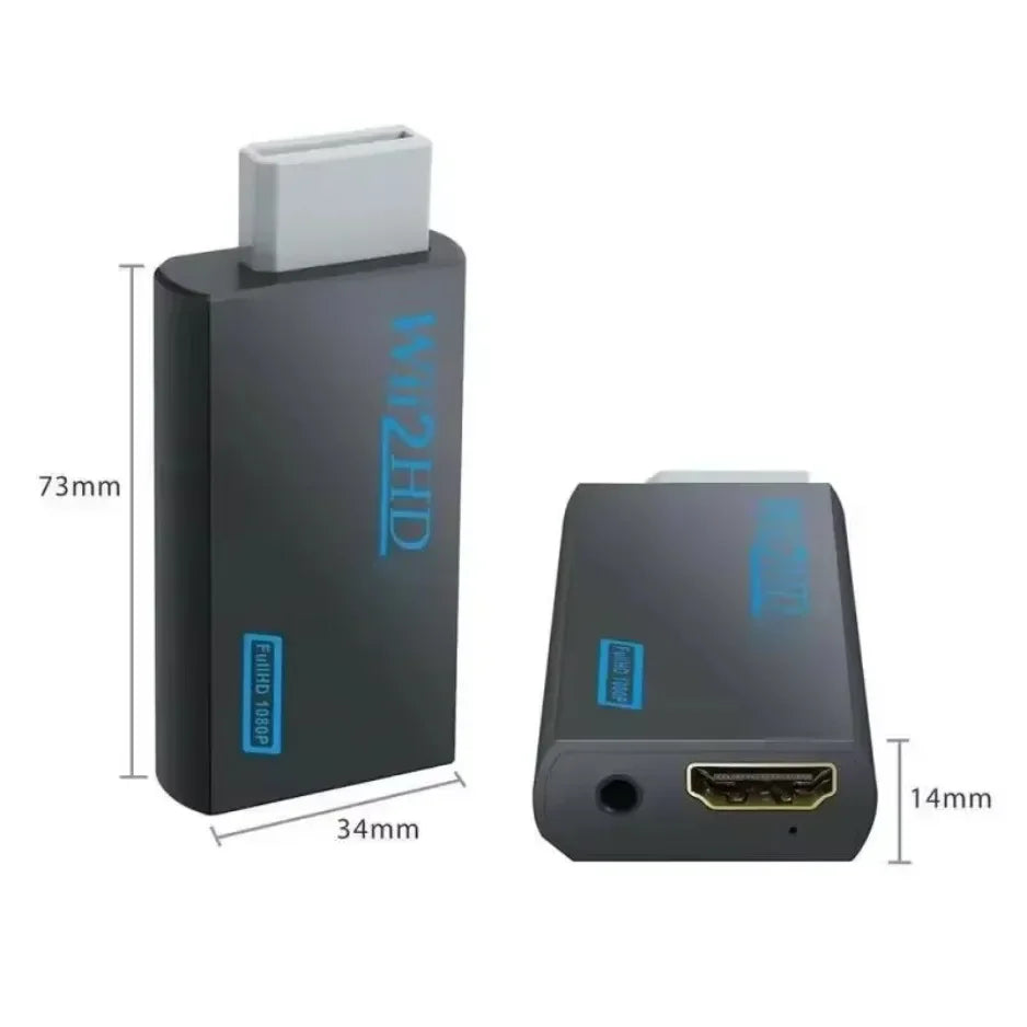 XIKCU HD 1080P Wii to HDMI-Compatible Converter Adapter Wii2 Converter 3.5mm HDMI-Compatible Audio for PC HDTV Monitor Display